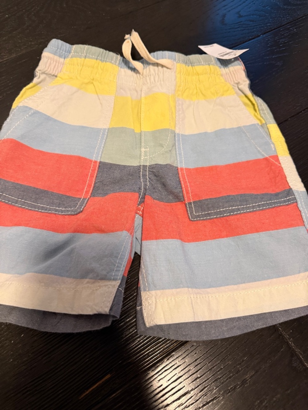 Gap Kids Striped Drawstring Shorts in Yellow, Blue & Coral